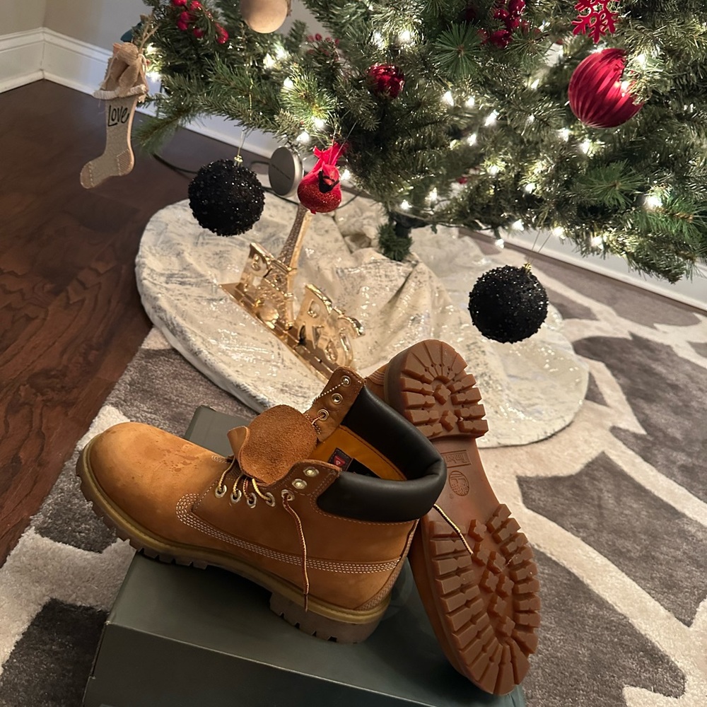 Brand new in the box Timberland boots, never worn. Right foot have a few marks